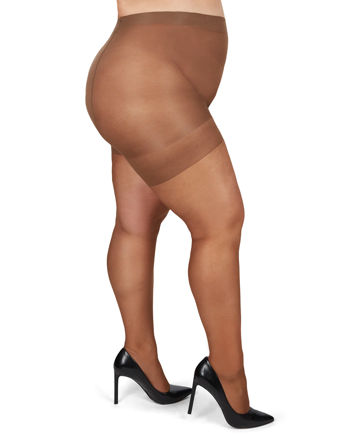 Energizing Plus Size Curvy Control Top Pantyhose – Image 3