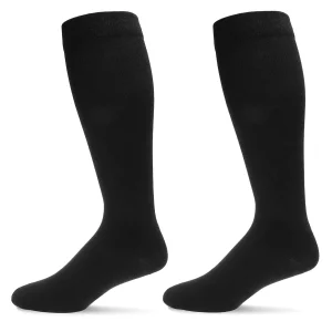2 Pair Solid Cotton Blend Graduated Compression Socks