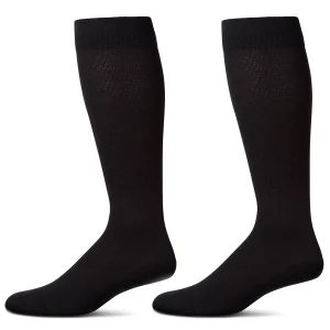 2 Pair Pack Cushioned Sole Cotton Blend Graduated Compression Socks