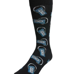 Slick Beats Cassette Player Men's Bamboo Blend Crew Socks