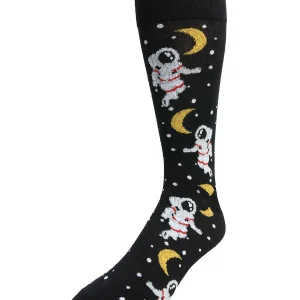 Stellar Moonwalk Astronaut Men's Bamboo Blend Crew Socks