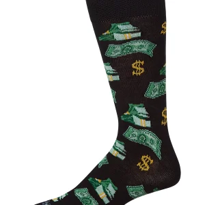 Money Bags Cash Print Bamboo Blend Men's Crew Socks