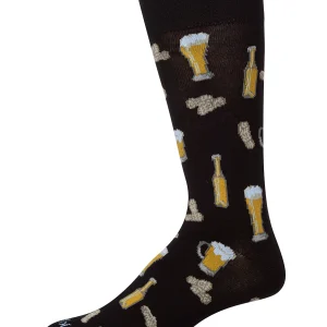 Happy Hour Beer and Peanuts Bamboo Blend Men's Crew Socks