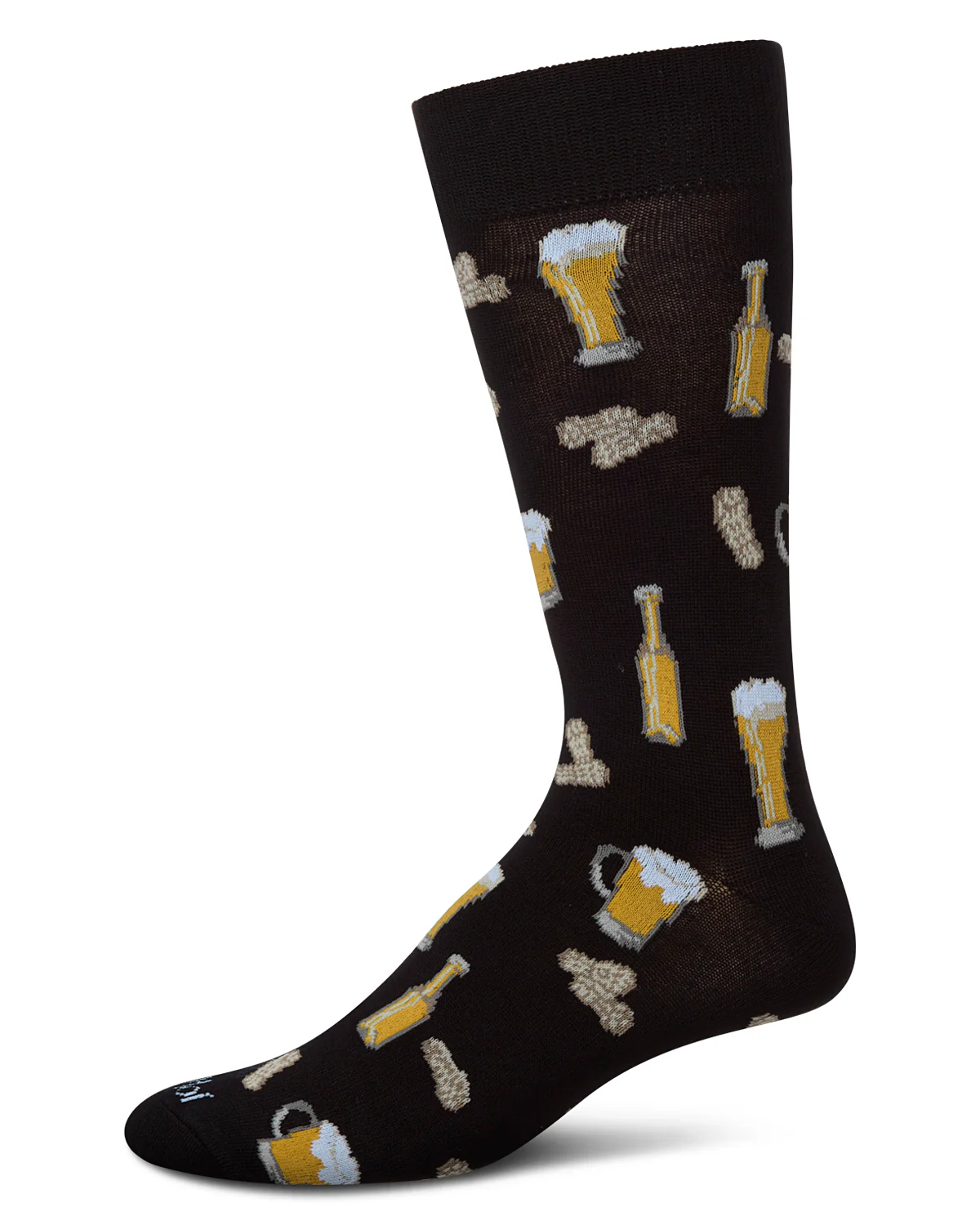 Happy Hour Beer and Peanuts Bamboo Blend Men's Crew Socks – Image 2
