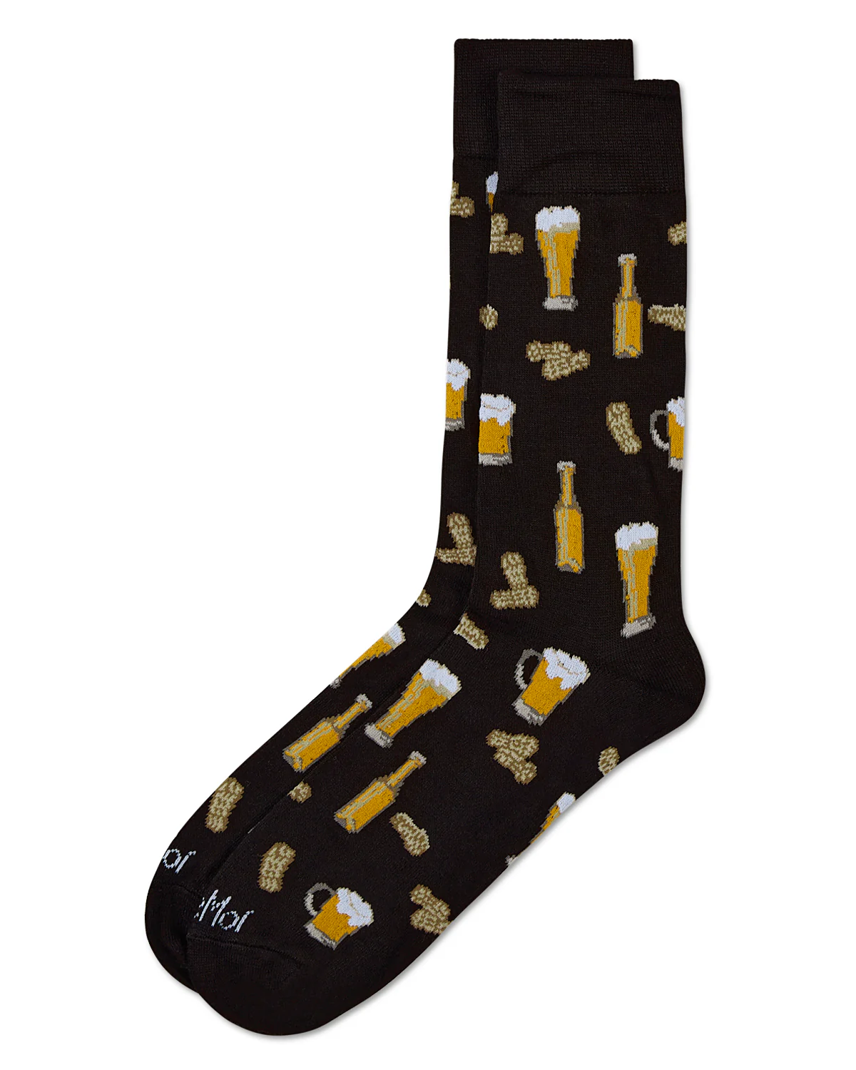 Happy Hour Beer and Peanuts Bamboo Blend Men's Crew Socks – Image 6