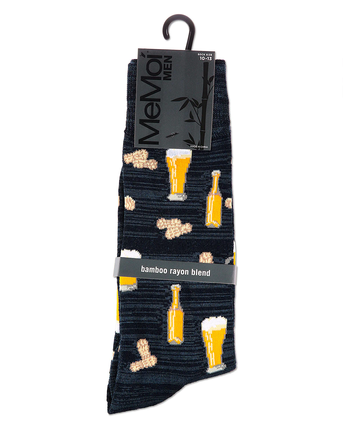 Happy Hour Beer and Peanuts Bamboo Blend Men's Crew Socks – Image 9