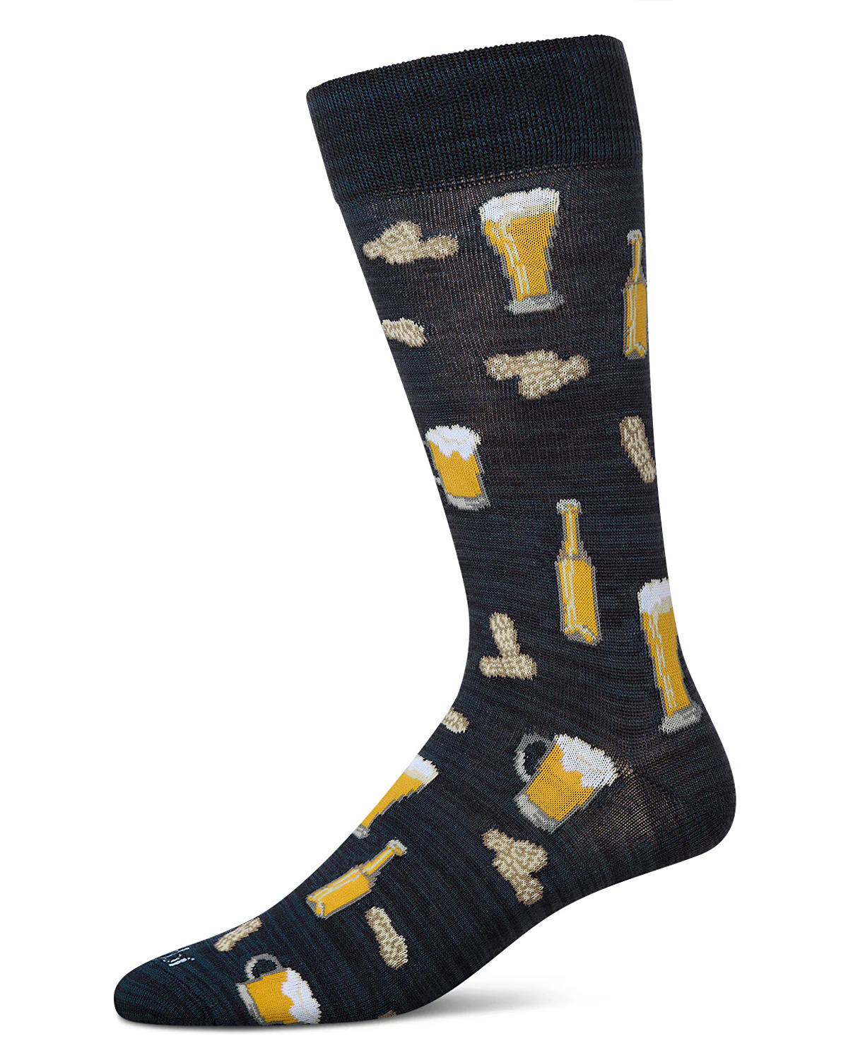 Happy Hour Beer and Peanuts Bamboo Blend Men's Crew Socks – Image 3