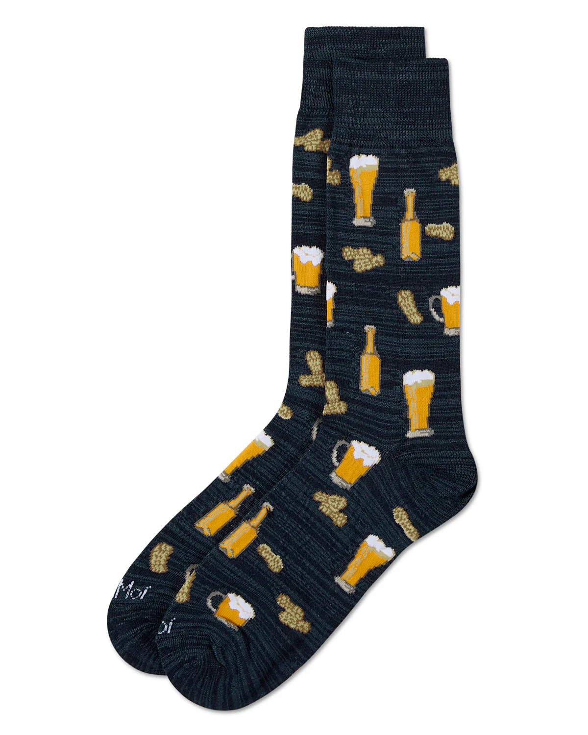 Happy Hour Beer and Peanuts Bamboo Blend Men's Crew Socks – Image 7