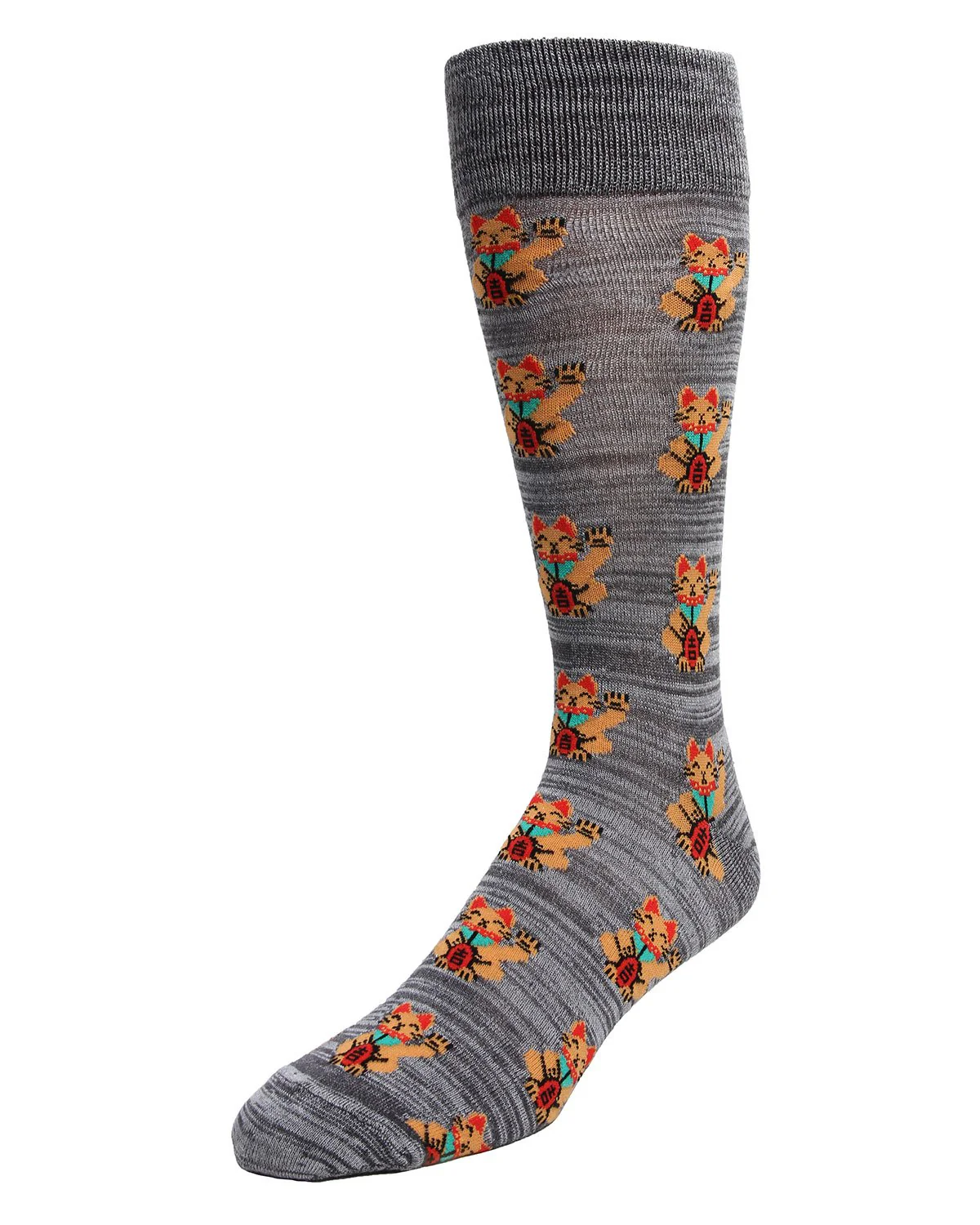 Lucky Cat Maneki-Neko Men's Bamboo Blend Crew Socks – Image 2