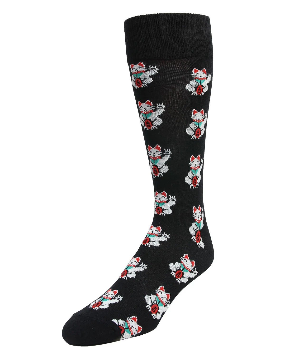 Lucky Cat Maneki-Neko Men's Bamboo Blend Crew Socks – Image 3