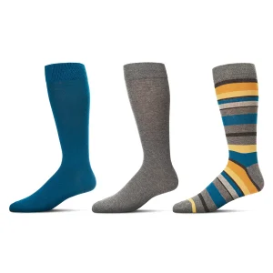 Striped Cotton Blend Crew Sock 3 Pack