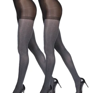 Softer Shade of Grey Control Top Tights 2-Pack