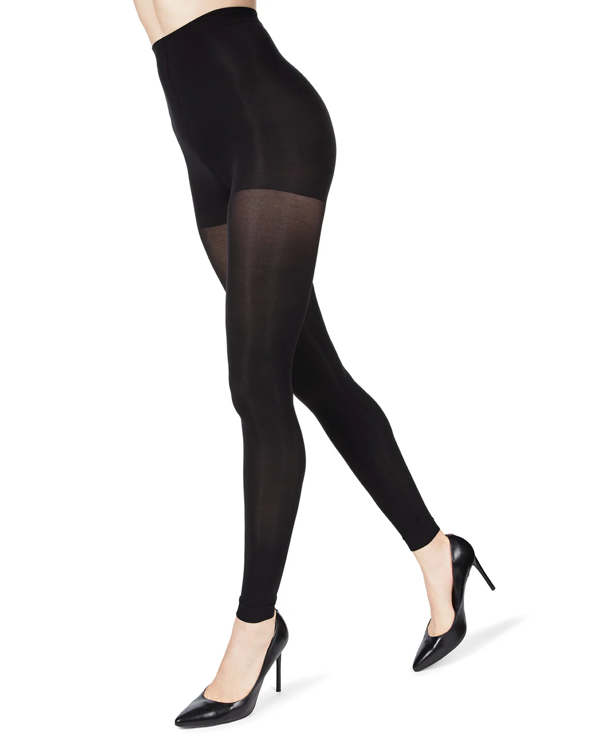 Completely Opaque 80 Denier Control Top Footless Tights – Image 5