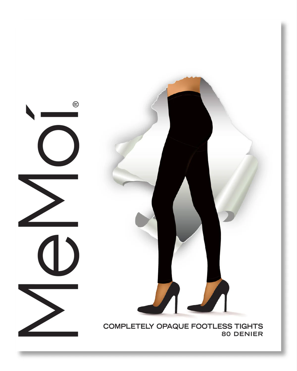Completely Opaque 80 Denier Control Top Footless Tights – Image 4