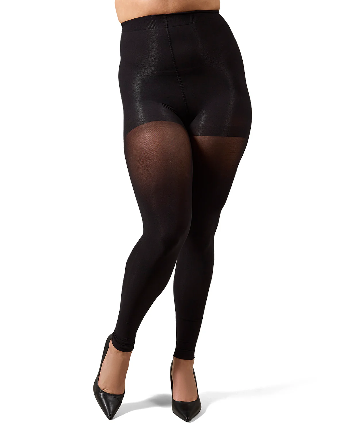 Completely Opaque 80 Denier Control Top Footless Tights – Image 9