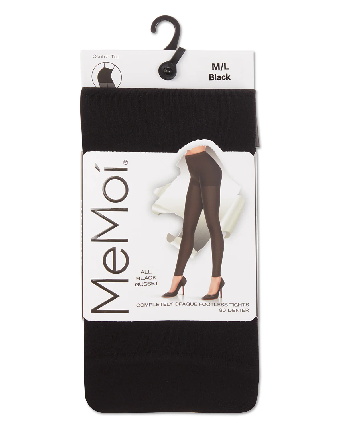 Completely Opaque 80 Denier Control Top Footless Tights – Image 6