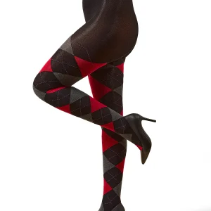 Classic Large-Print Argyle Sweater Tights