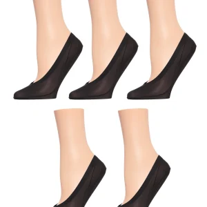 Women's 5 Pair Pack Fine Edge Nylon No Show Liner Socks