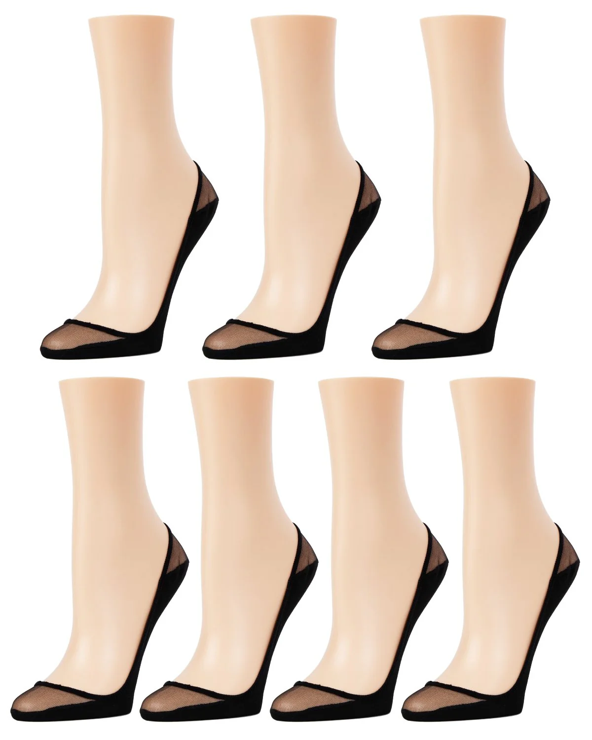Sheer Top Cotton Blend Sole No-Show Shoe Liner 7 Pack – Image 4