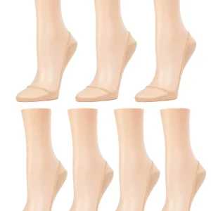 Sheer Top Cotton Blend Sole No-Show Shoe Liner 7 Pack