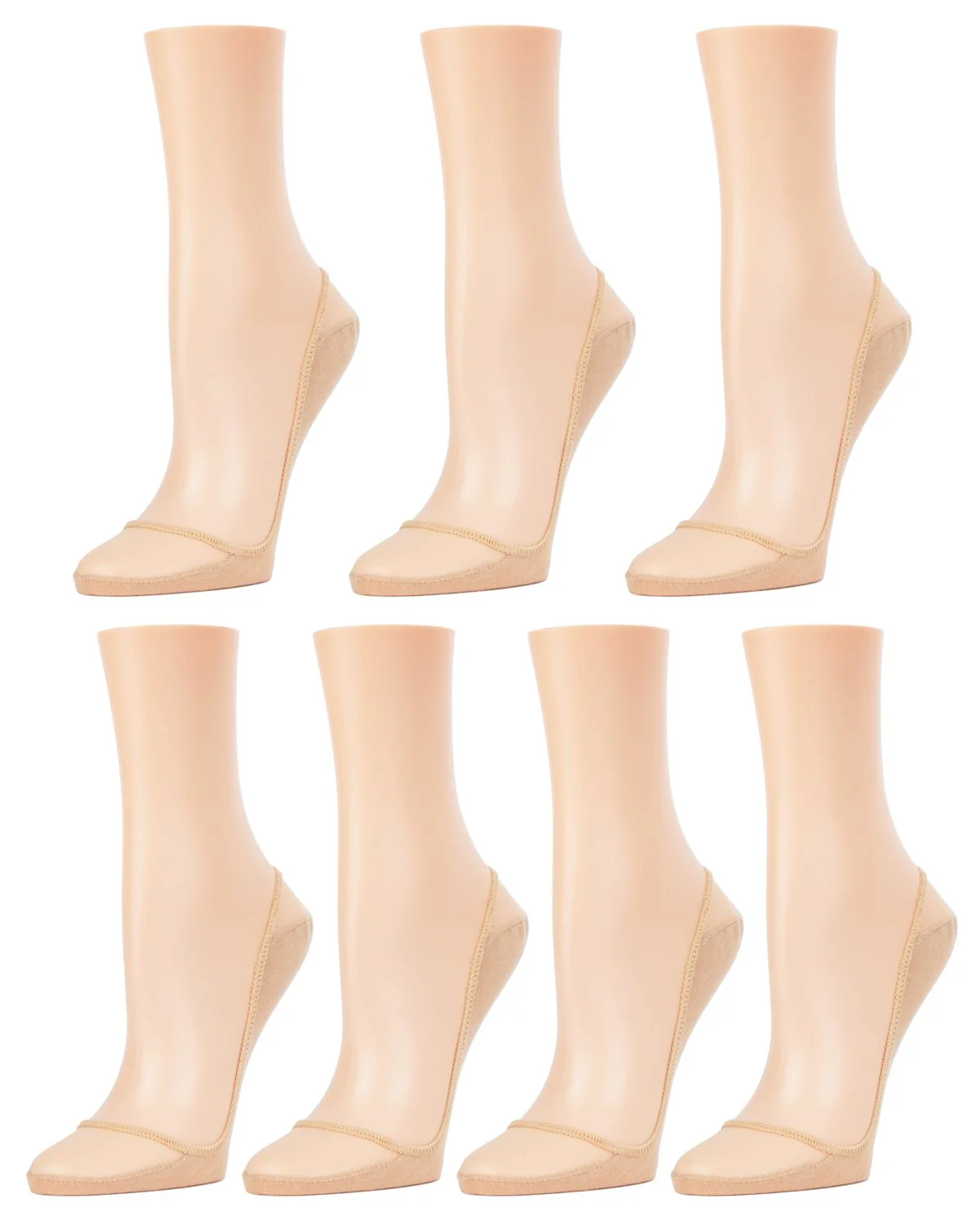 Sheer Top Cotton Blend Sole No-Show Shoe Liner 7 Pack – Image 2