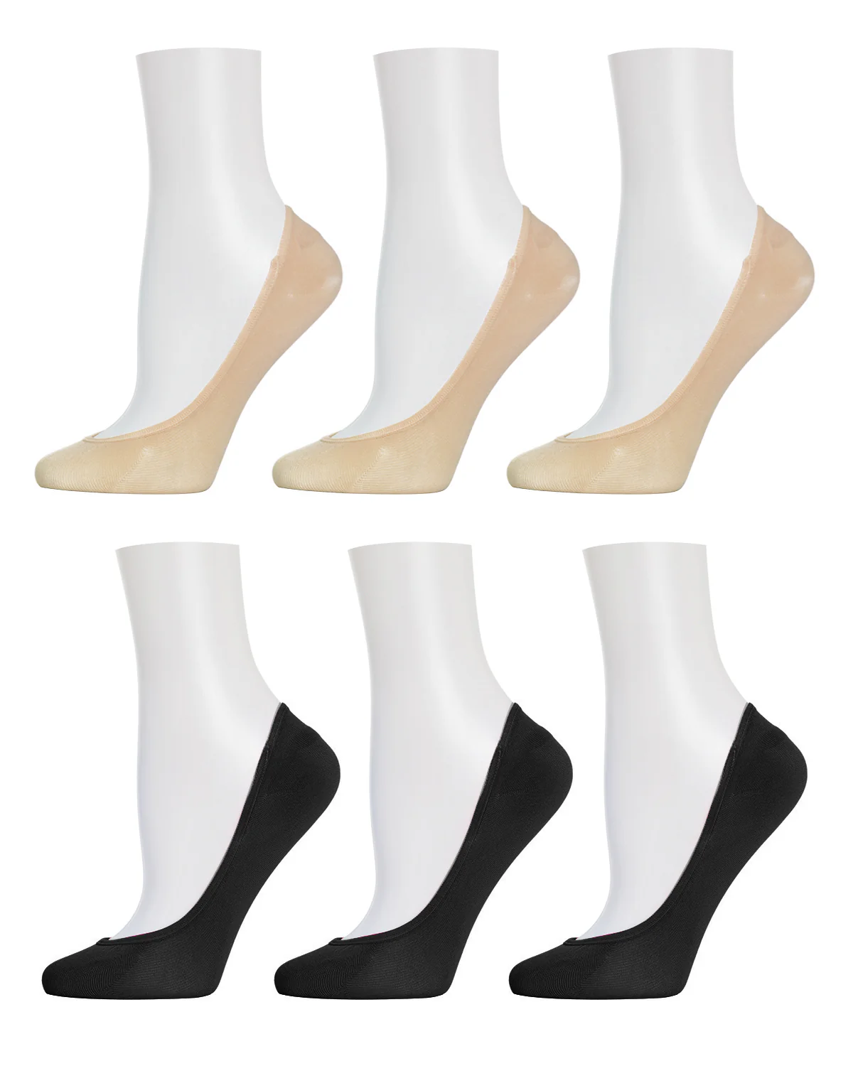 No-Show Microfiber Shoe Liners 6-Pack – Image 3