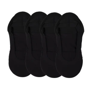 4 Pairs Women's Cushioned Fine Edge No-Show Sock Liner