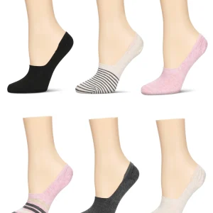 Women's 6 Pair Pack Cat No Show High Cut Liner Socks