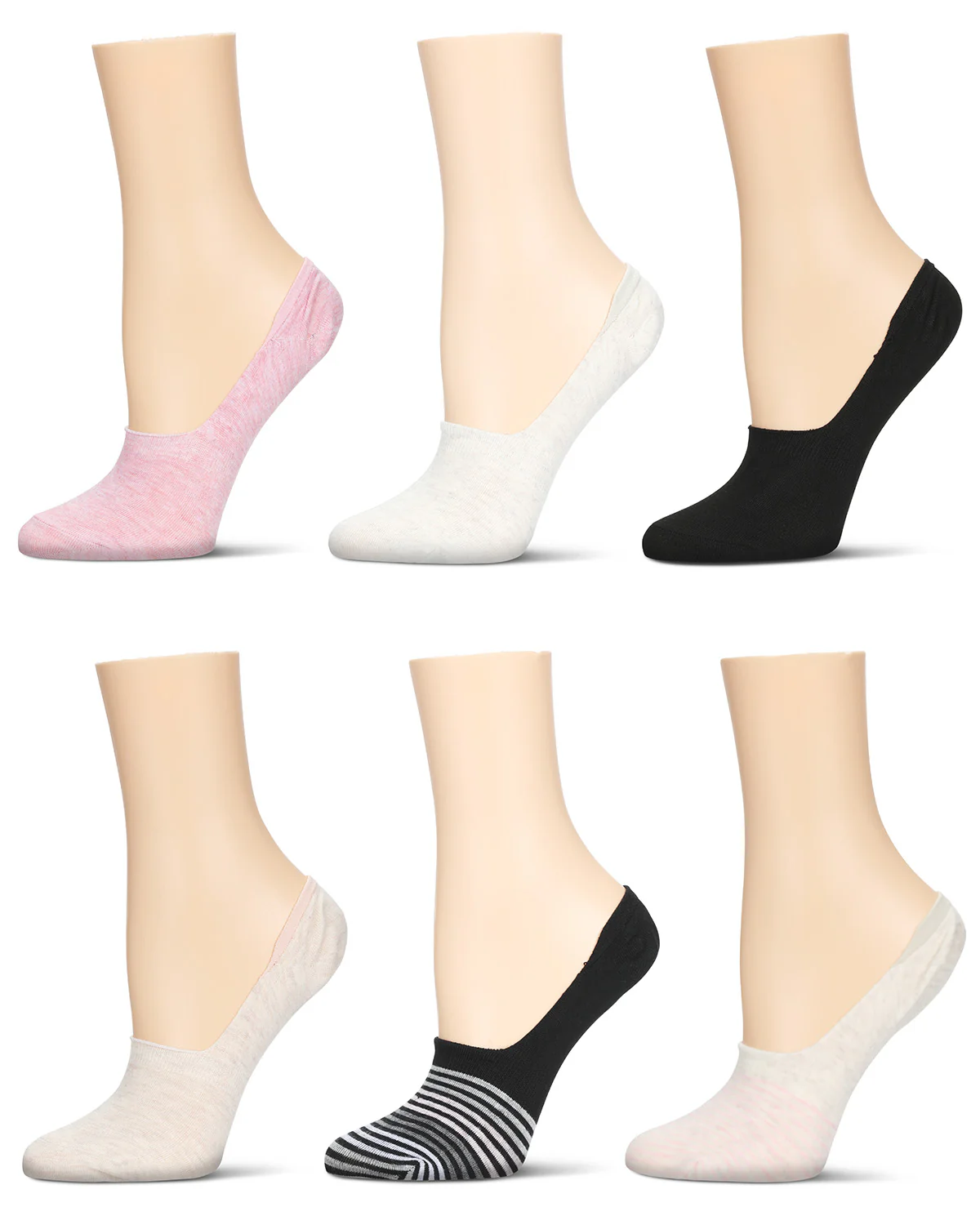 Women's 6 Pair Pack Gradient Stripes High Cut Liners – Image 2