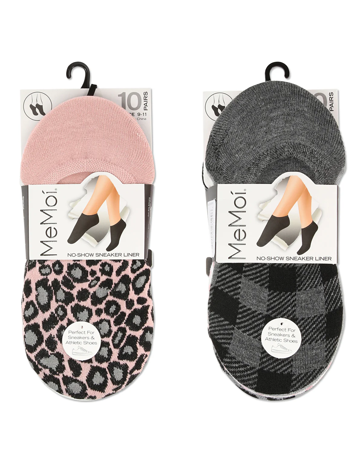 Women's 10 Pair Pack Leopard No Show Sneaker Liners – Image 3