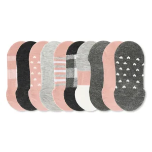 Women's 10 Pair Pack Hearts No Show Sneaker Liners
