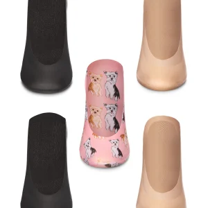 Women's 5 Pair Pack Dog Fine Edge No Show Liner Socks