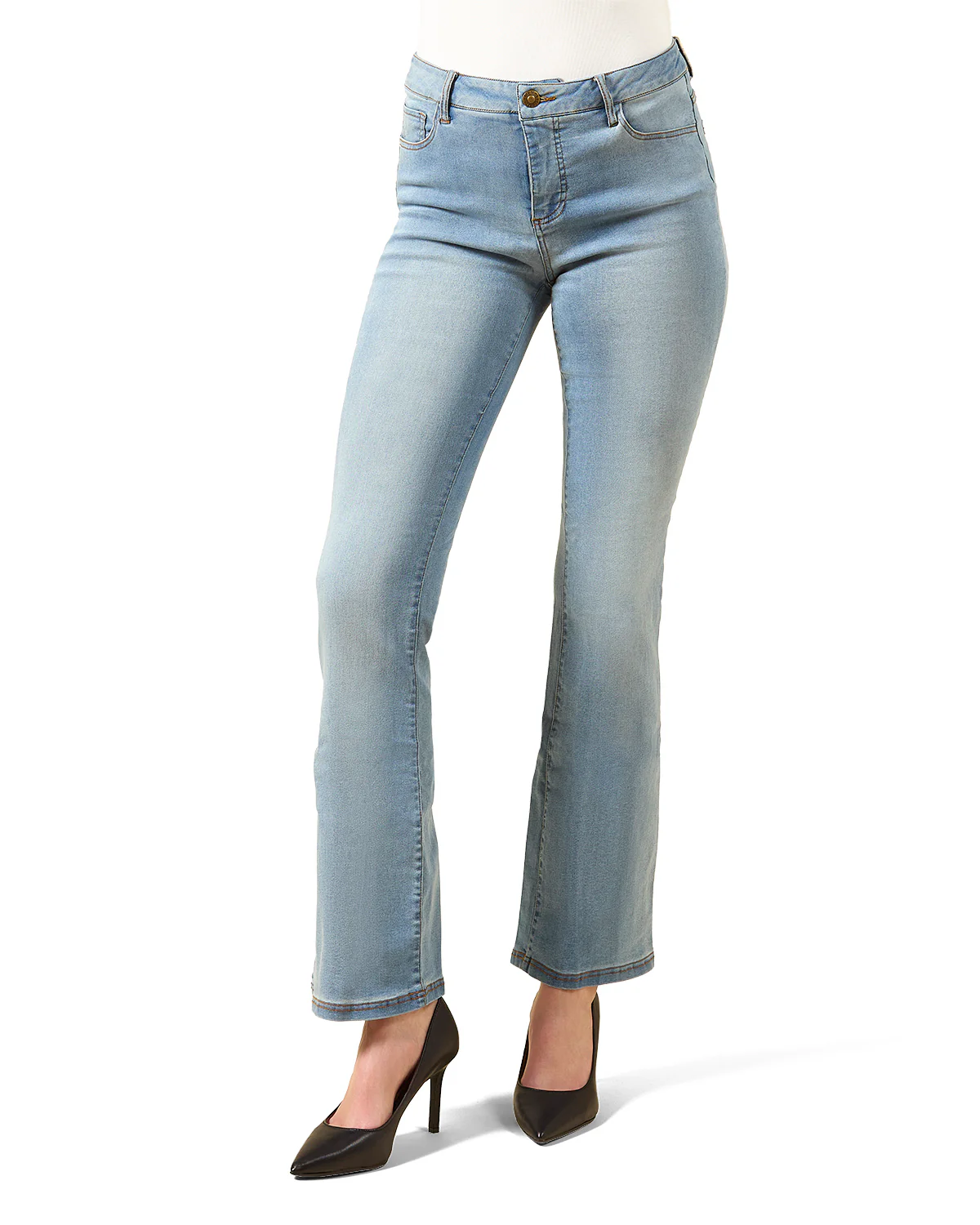 Sustainable Cotton Blend Fashion Denim Boot Cut Leggings – Image 5