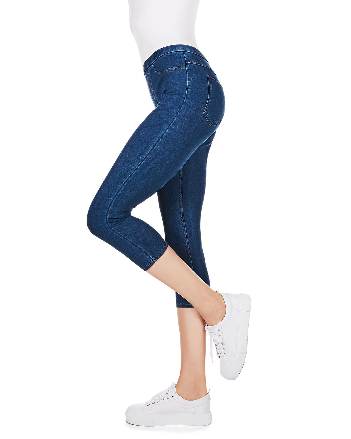 Priga Denim Cotton Capri Jean Leggings – Image 9
