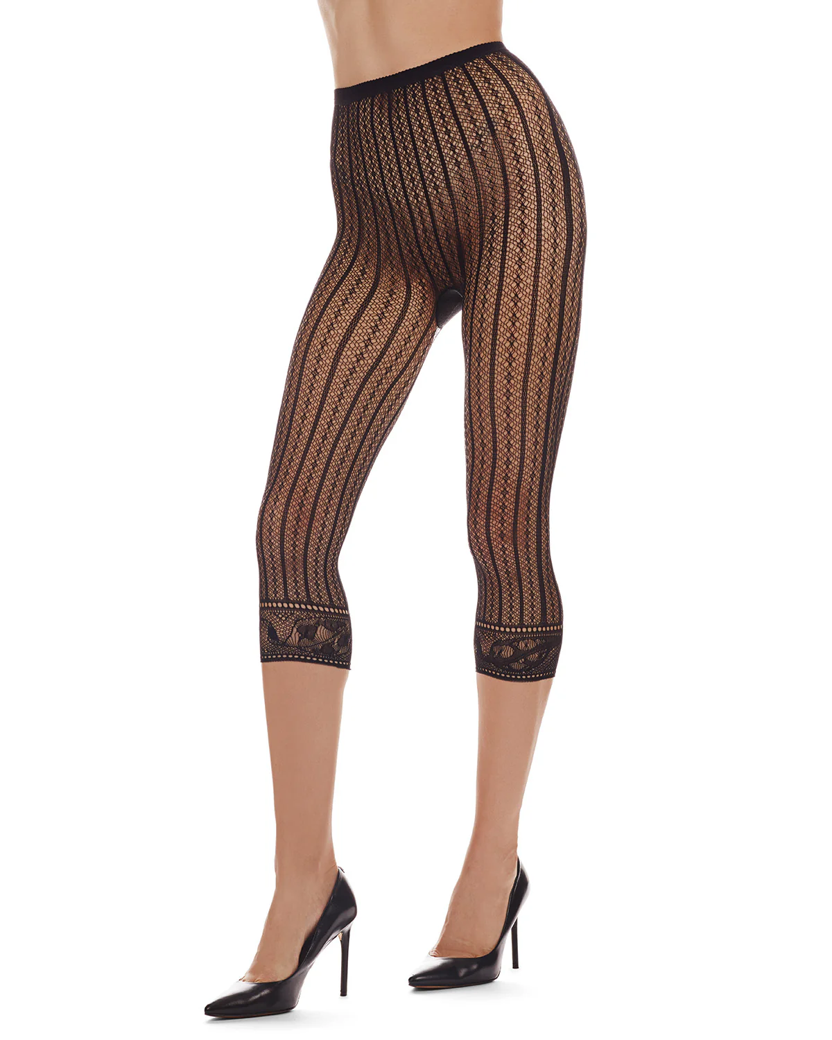 Moonlight Blue Linear Footless Net Tights – Image 4