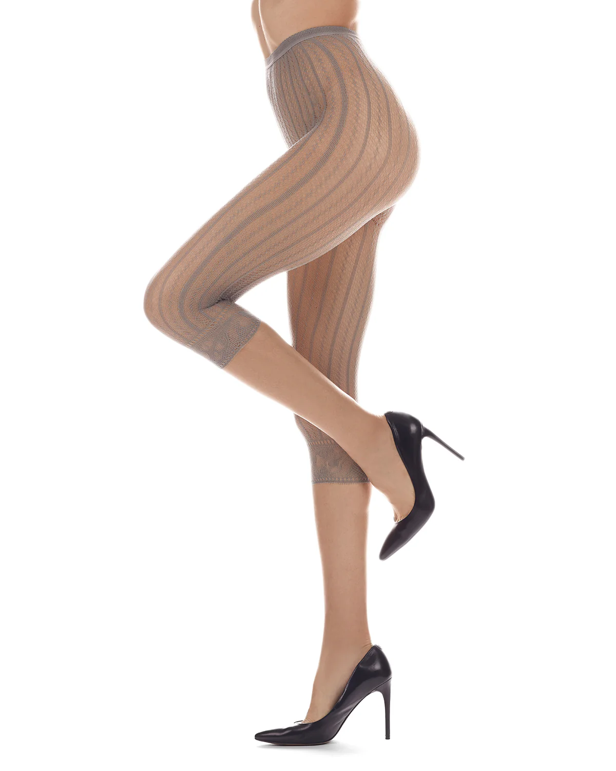 Moonlight Blue Linear Footless Net Tights – Image 9