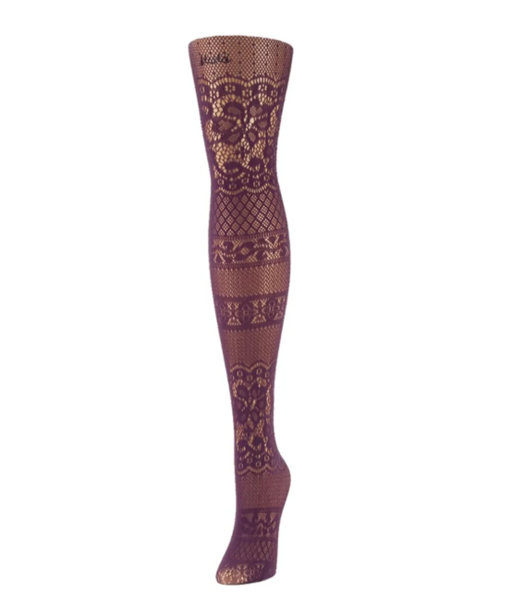 Women's Floral Patch Nylon Net Tights – Image 4