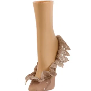 Women's Beyond Lace Fringe Polka Dot Foot Liner Socks