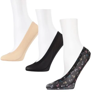 Women's 3 Pair Pack Anchors At Sea Fine Edge Liner Socks
