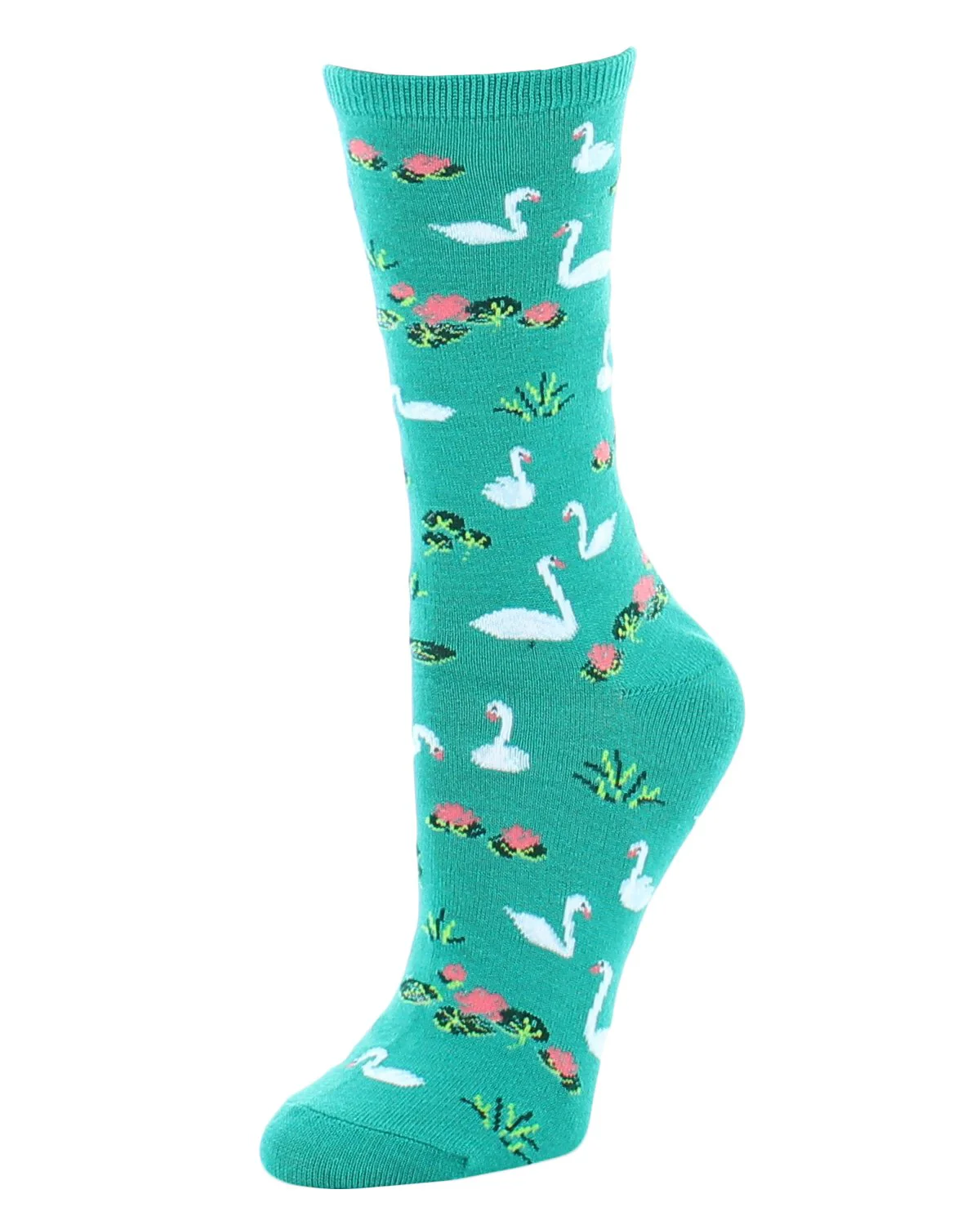 Swans on a Lake Bamboo Blend Crew Socks – Image 2