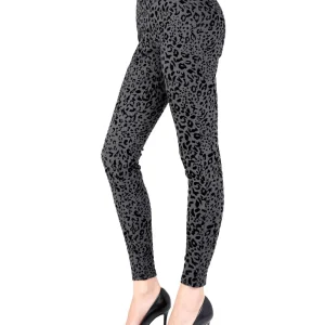 Flocked Monochrome Cheetah Leggings
