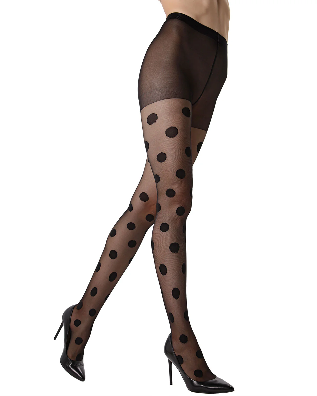 Women's Sheer Polka Dot Nylon Tights – Image 6