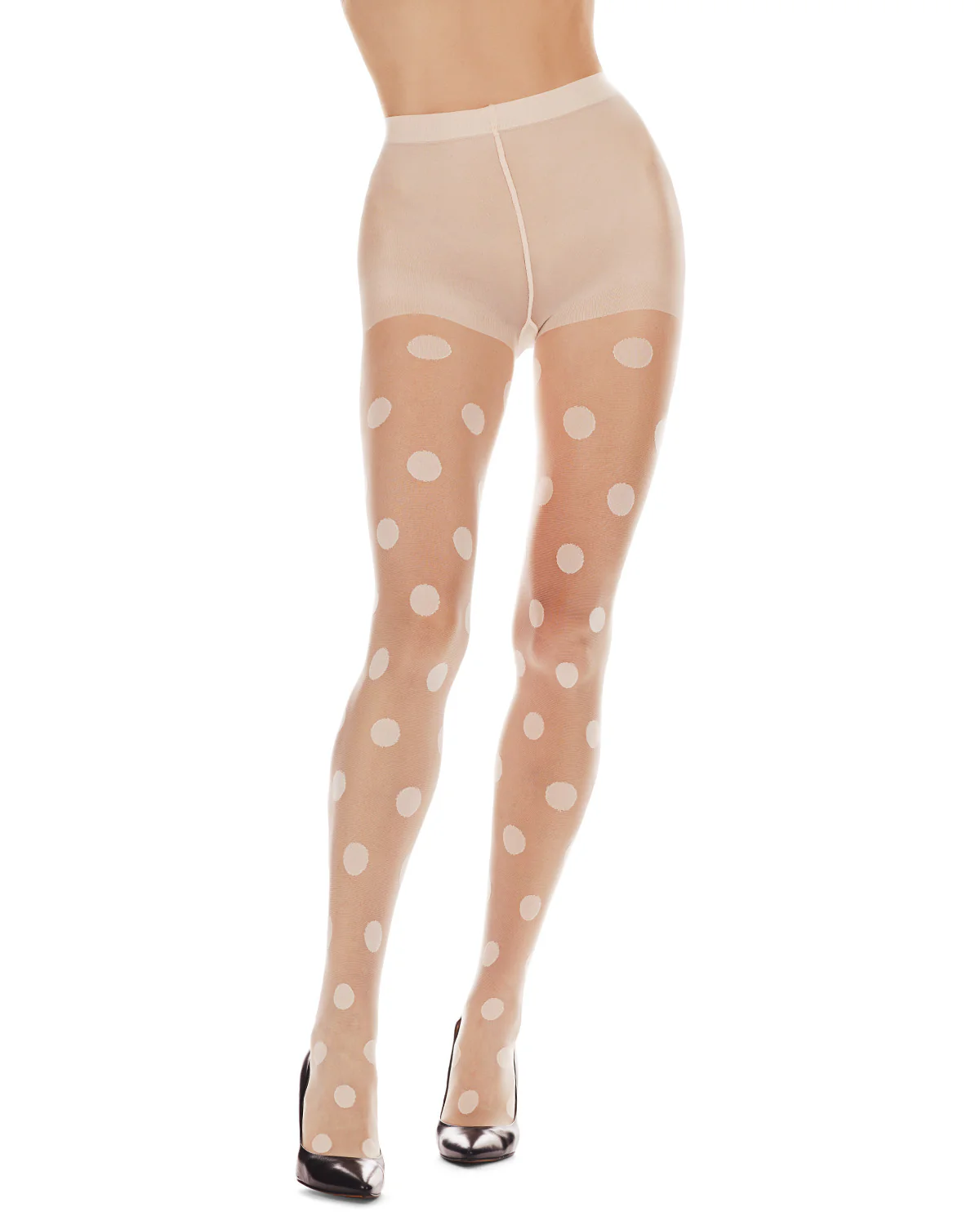 Women's Sheer Polka Dot Nylon Tights – Image 8