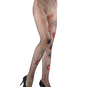 Rockstar Sequin & Faux Pearl Fishnet Tights