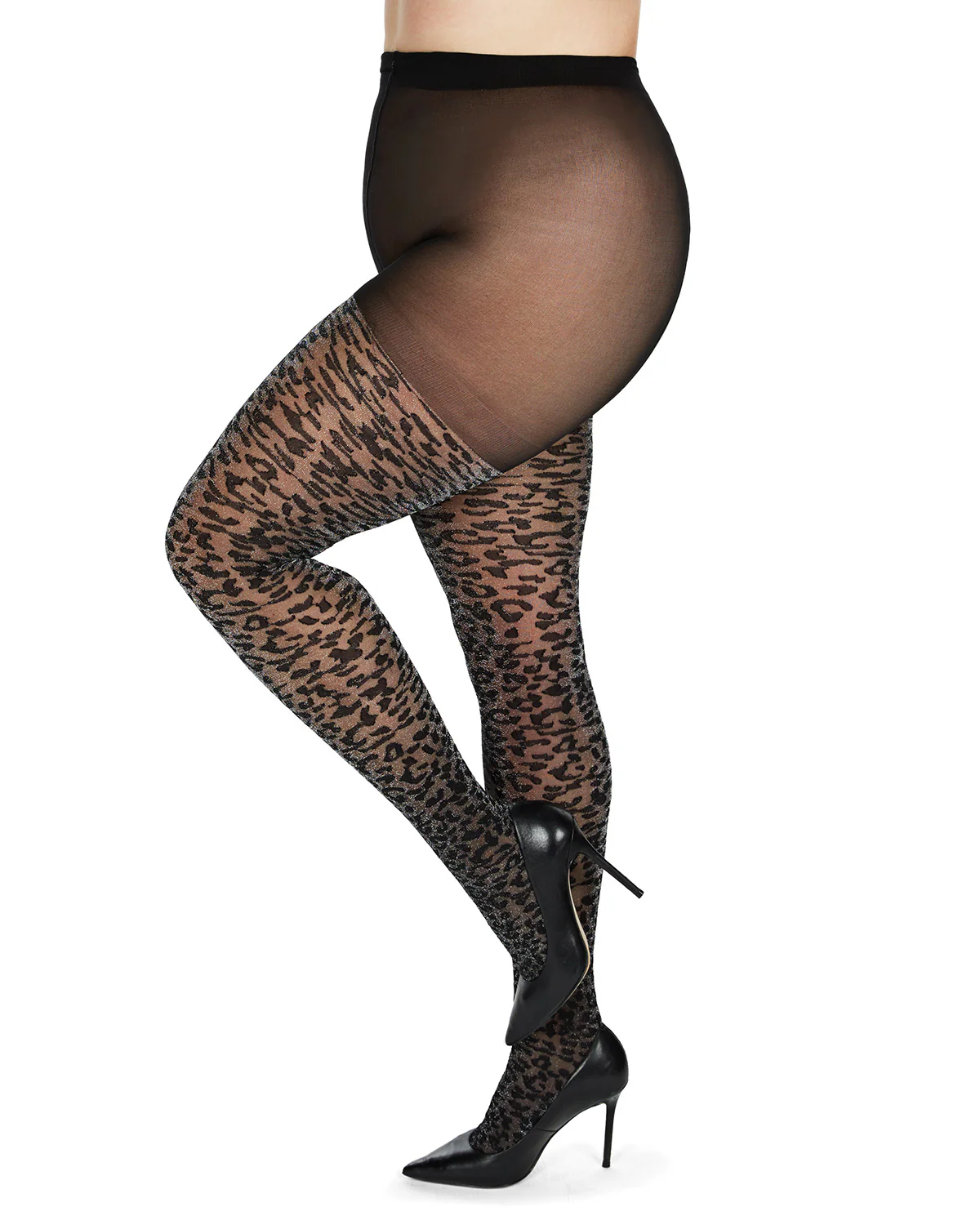 Leopard Print Shimmer Sheer Tights – Image 7