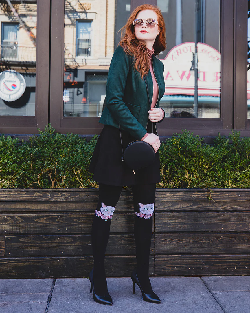 Cat Face Design Sweater Tights – Image 3