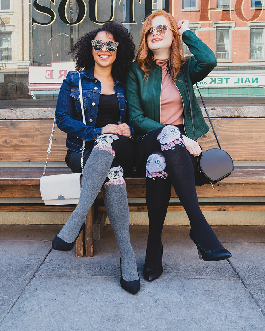 Cat Face Design Sweater Tights – Image 6