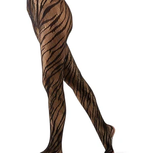 Women's Zebra-Patterned Sheer Net Tights