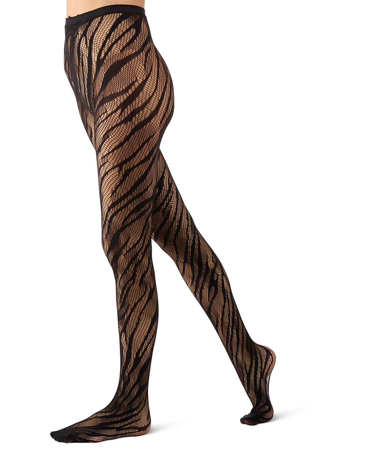 Women's Zebra-Patterned Sheer Net Tights