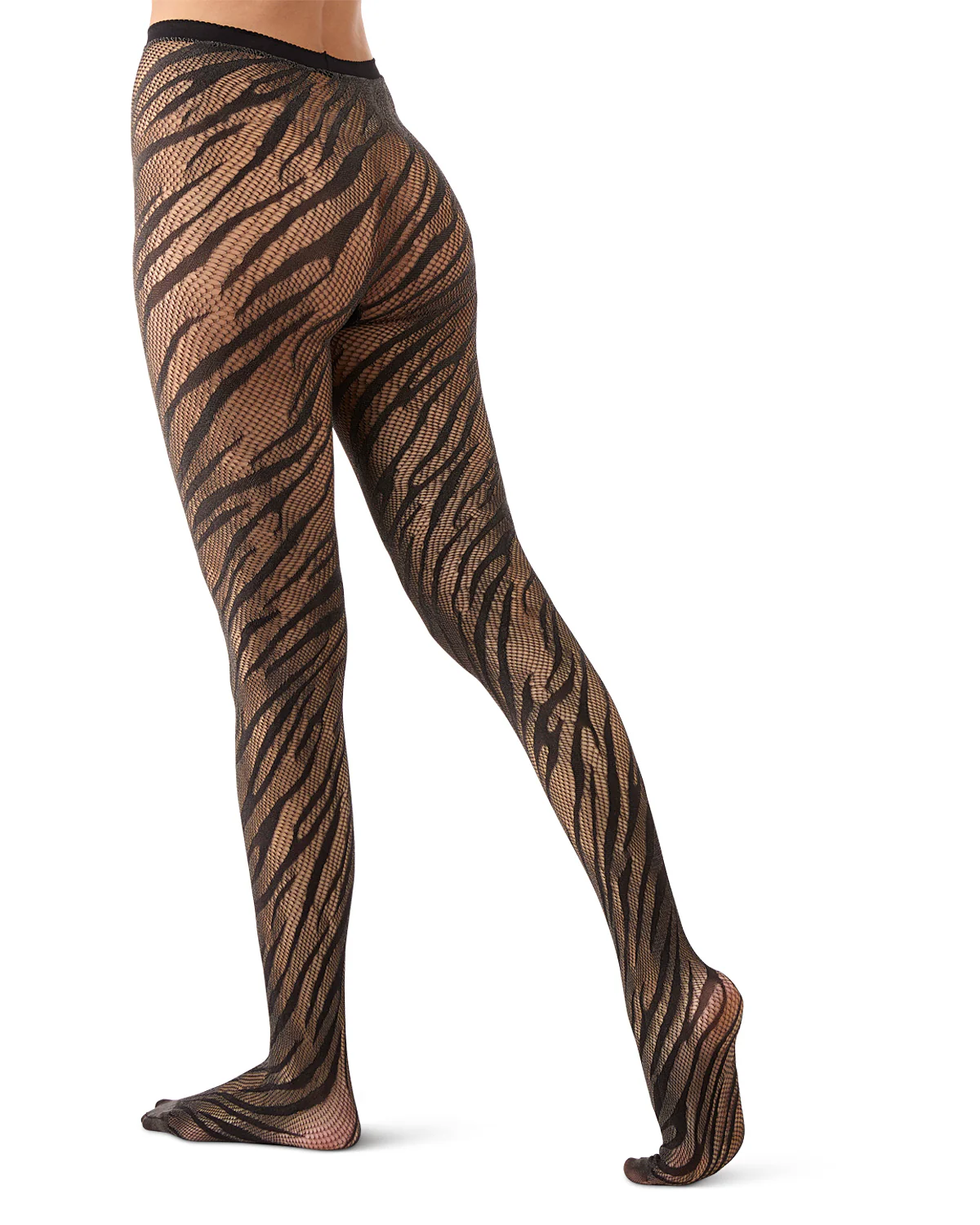 Women's Zebra-Patterned Sheer Net Tights – Image 9
